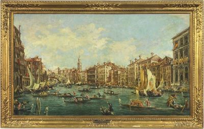 Veduta del Canal Grande con il Ponte di Rialto