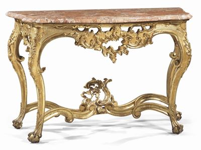 Consolle in Legno Intagliato e Dorato