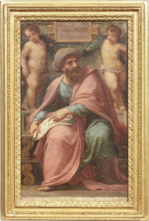 Pietro Gagliardi : Profeta  - Olio su tela - Asta Importanti Arredi e Dipinti Antichi - I - Casa d'aste Farsettiarte