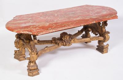 Tavolo in Legno Intagliato e Dorato