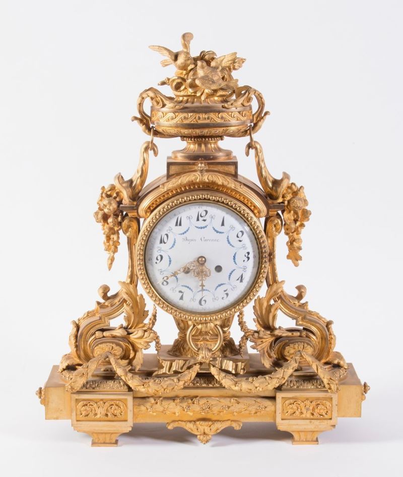 Orologio a Mensola in Bronzo Dorato