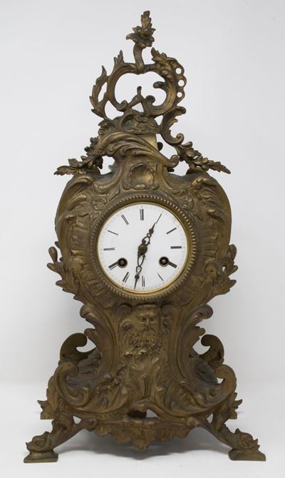 Orologio da Mensola in Metallo Dorato