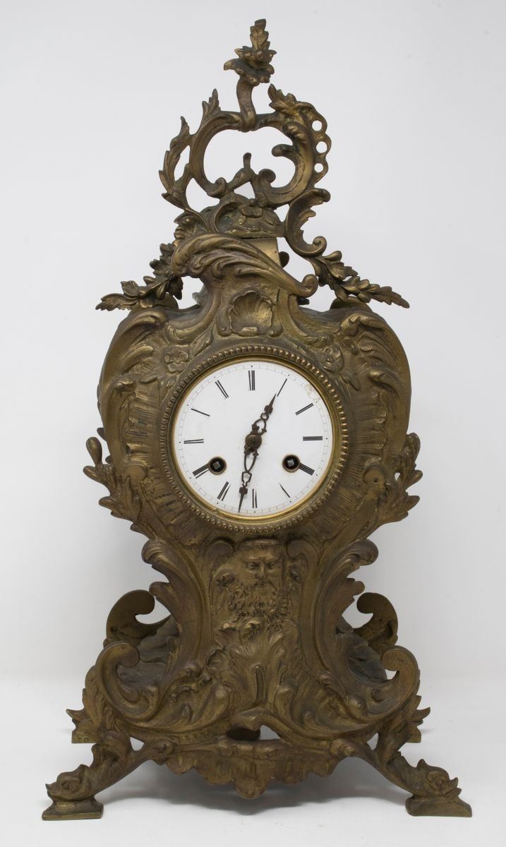 Orologio da Mensola in Metallo Dorato