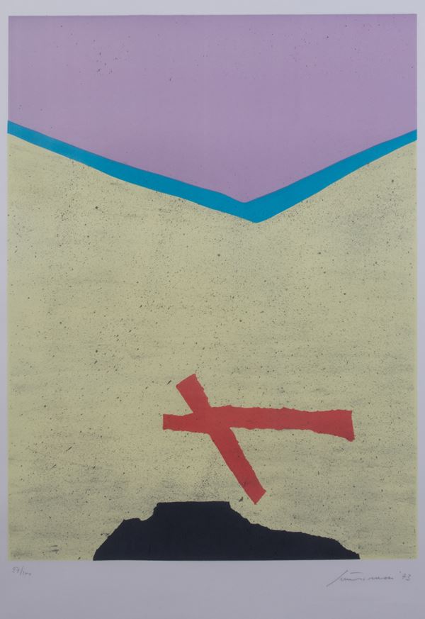 Giuseppe Santomaso : Senza titolo  (1973)  - Litografia a colori, es. 97/100 - Auction Contemporary Art - I - Casa d'aste Farsettiarte