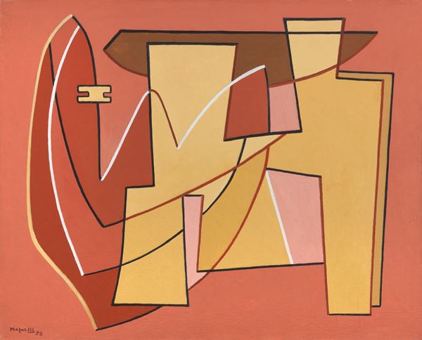 Alberto Magnelli : Peinture (Contrastes N. 2)  (1958)  - Olio su tela - Asta Arte Moderna - II - Casa d'aste Farsettiarte