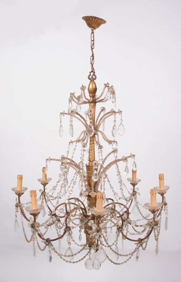Lampadario in legno dorato  - Auction Parade I - Forniture and Old Masters Paintings - I - Casa d'aste Farsettiarte
