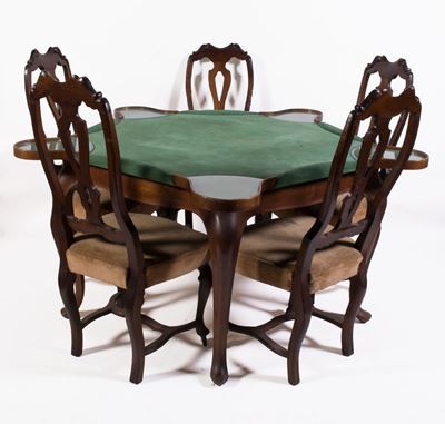 Tavolo da Gioco in Legno di Noce