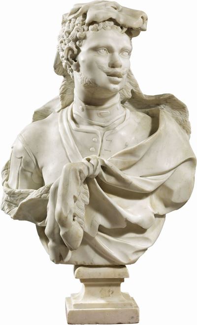 Busto di Giovane con Manto Zoomorfo