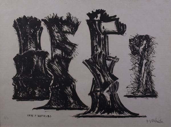 Fritz Wotruba : Senza titolo  (1971)  - Litografia, es. 4/75 - Asta Arte Moderna e Contemporanea - I - Casa d'aste Farsettiarte