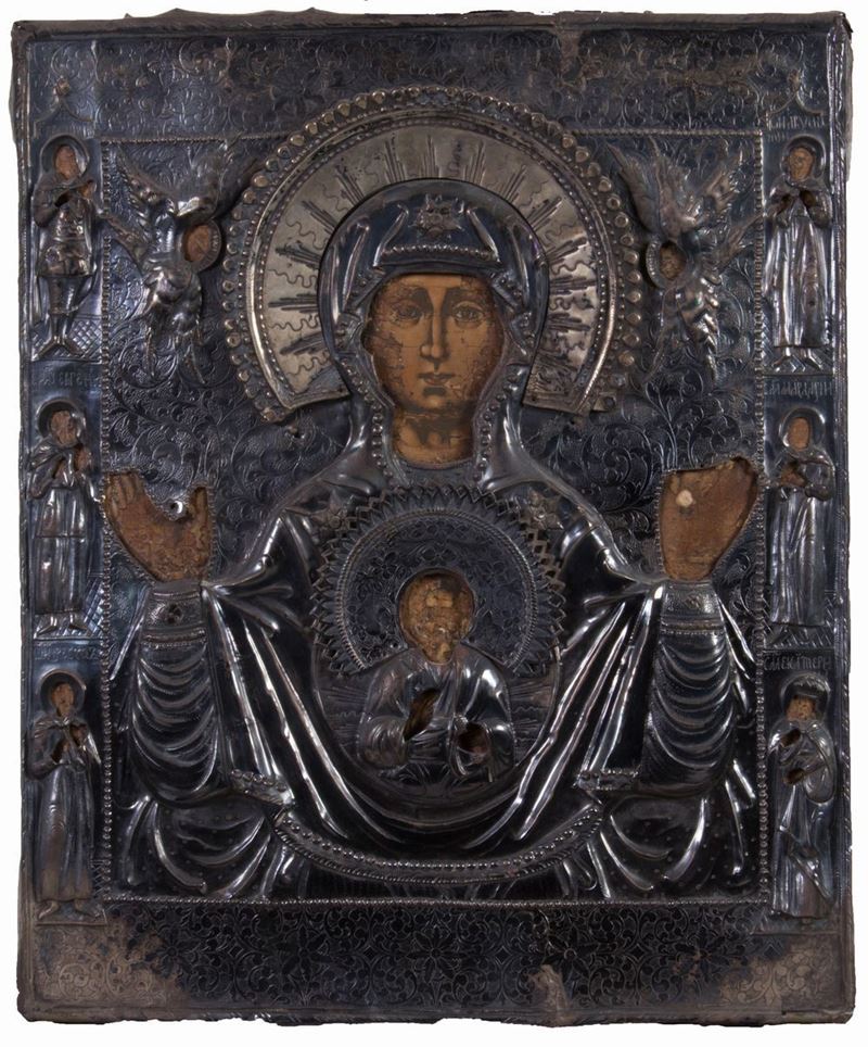 Icona del XIX Secolo - Madonna Col Bambino