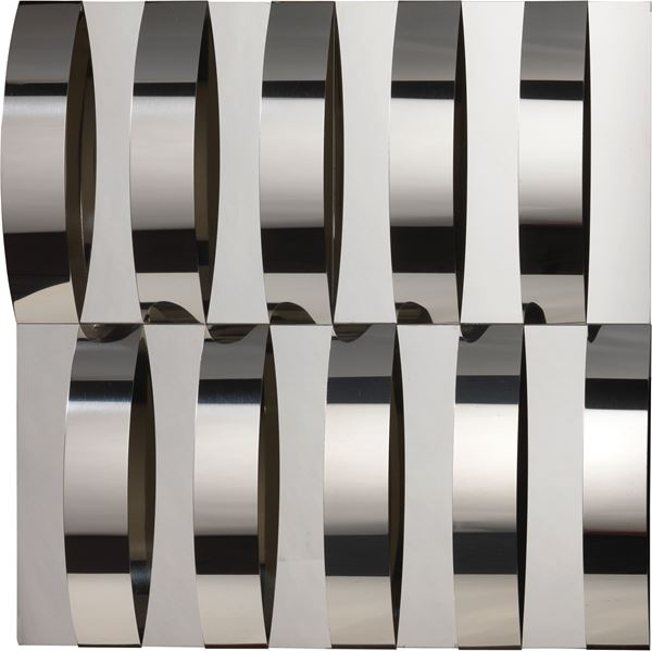 Getulio Alviani : Rilievo a elementi curvi, quattro moduli  (1962-68)  - Alluminio - Auction Contemporary Art - I - Casa d'aste Farsettiarte