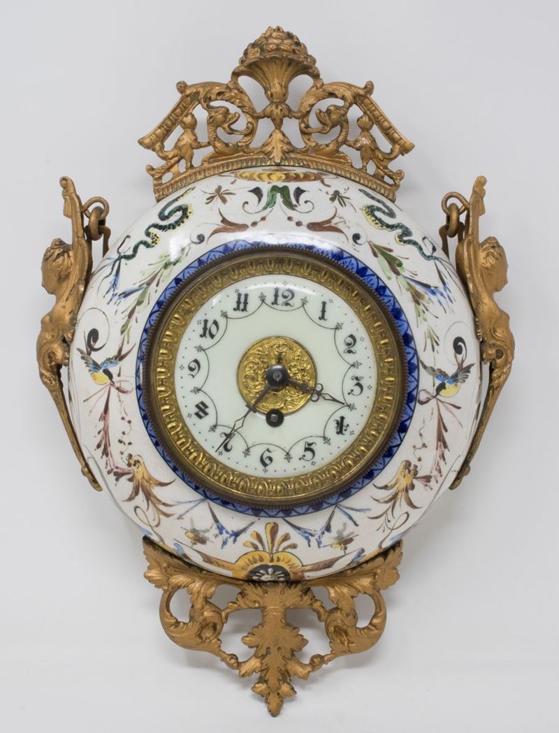 Orologio da Parete in Porcellana Policroma