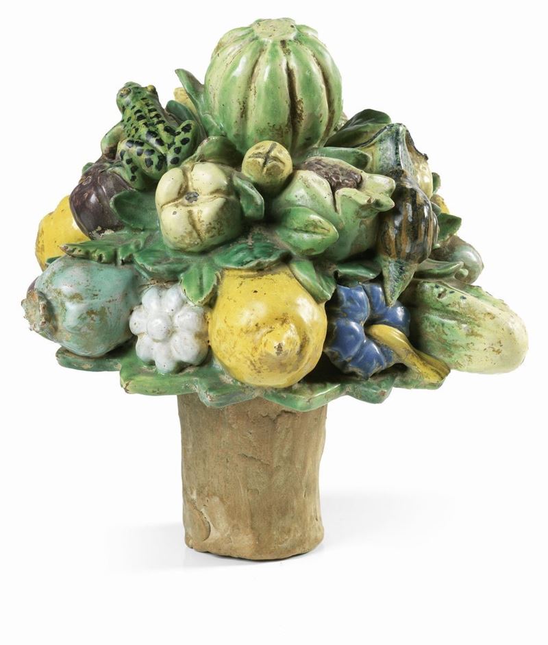 Coperchio (o «tappo») di Vaso Mediceo in Maiolica Policroma