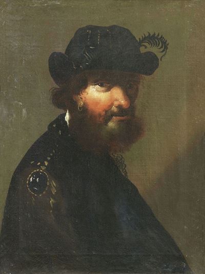 Coppia di Dipinti Raffiguranti Figure di Carattere Maschili