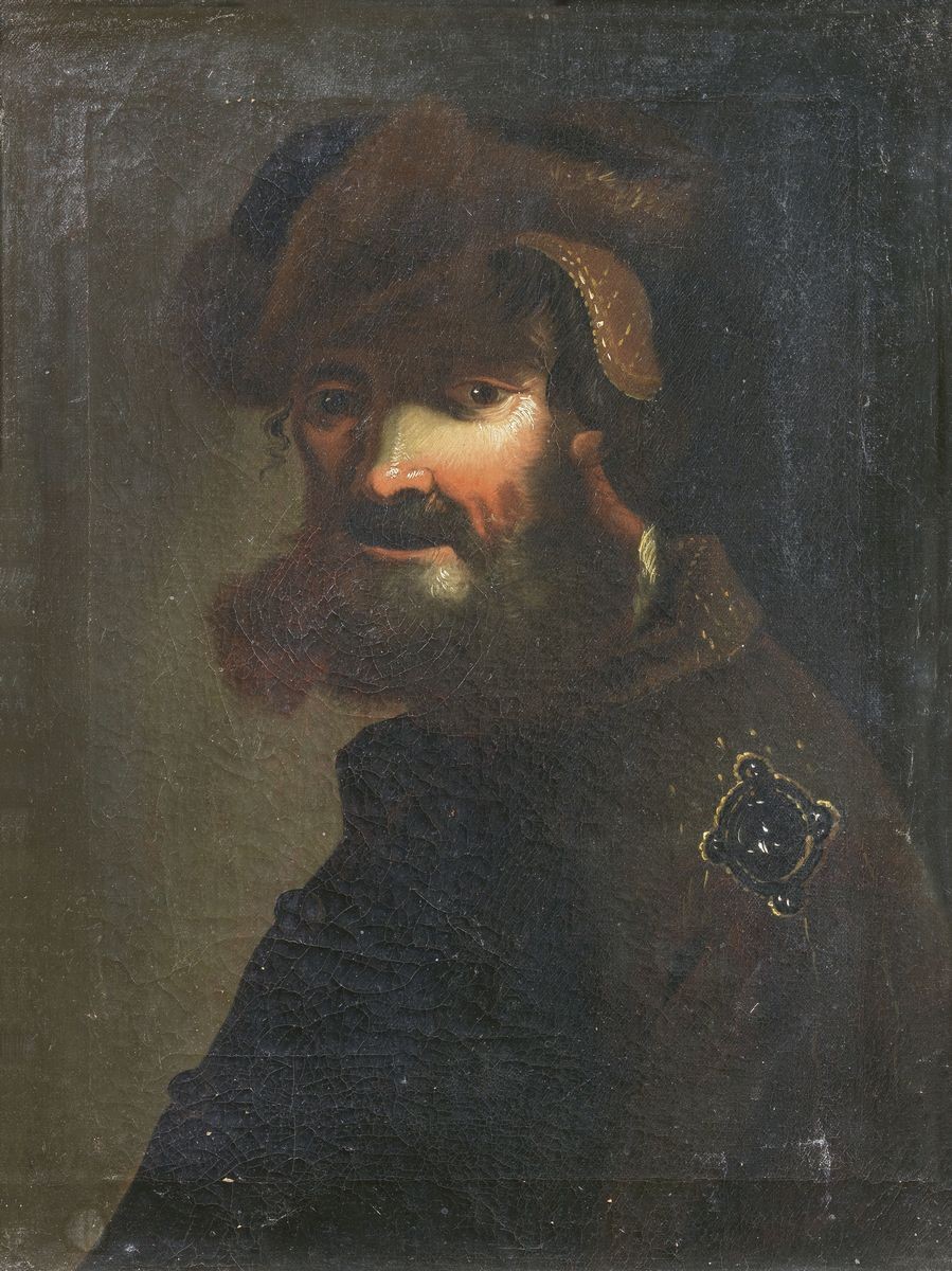 Scuola Bergamasca del XVII Secolo - Coppia di Dipinti Raffiguranti Figure di Carattere Maschili
