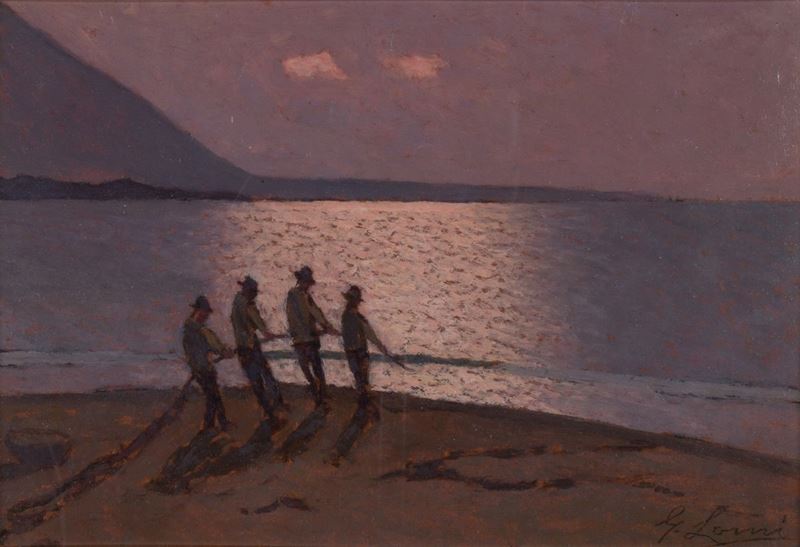 Giovanni Lomi - Meriggio Tirando la Rete