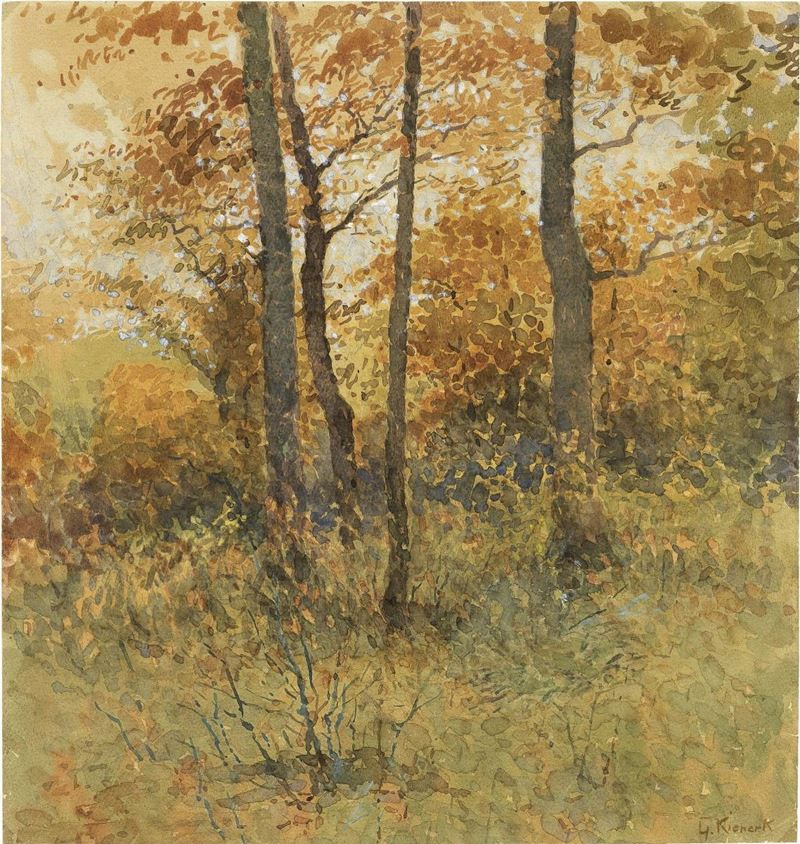 Giorgio Kienerk - «bosco in Autunno» e «bosco in Primavera»