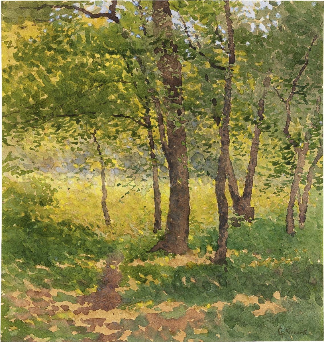 Giorgio Kienerk - «bosco in Autunno» e «bosco in Primavera»