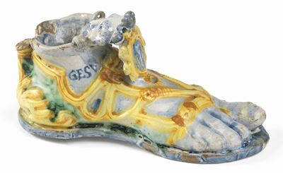 Calamaio in Maiolica Policroma