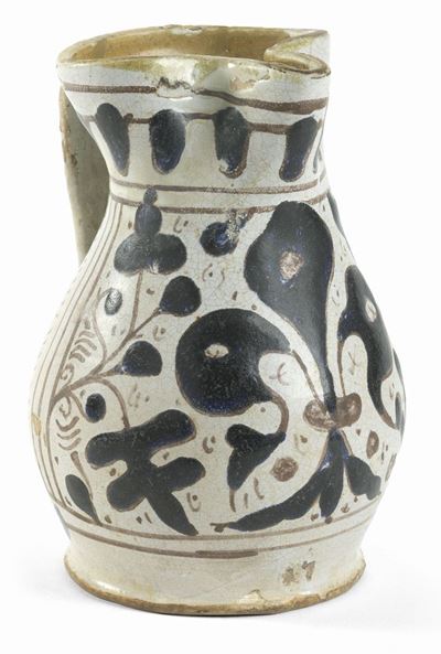 Boccale in Maiolica Bianco Blu
