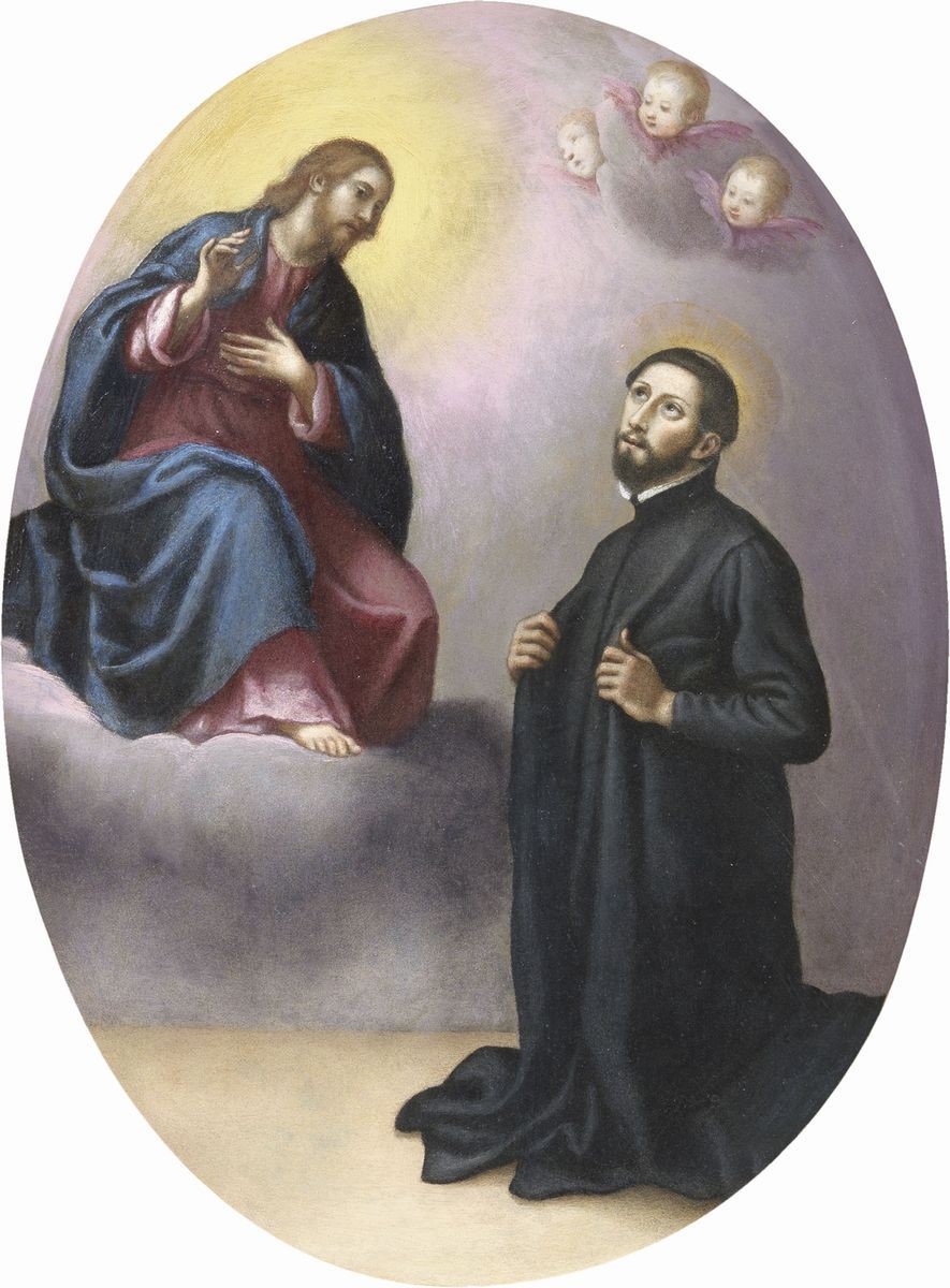 Francesco Curradi (attr. A) - «santo in Estasi Sorretto da Due Angeli» e «santo che Contempla Cri...
