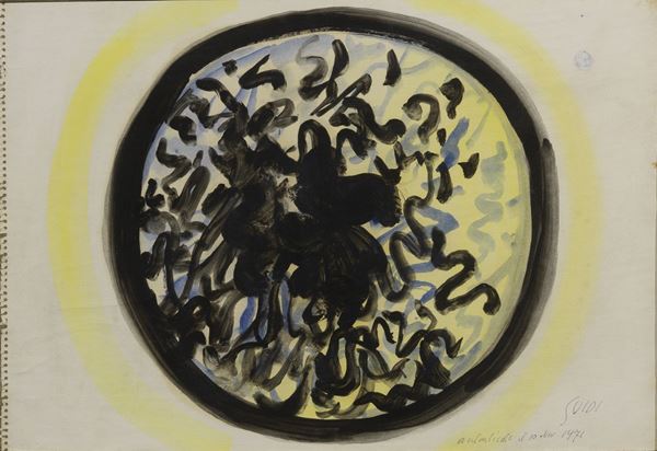 Virgilio Guidi : Composizione  ((1968))  - Tecnica mista su carta applicata su tela - Auction Contemporary Art - I - Casa d'aste Farsettiarte
