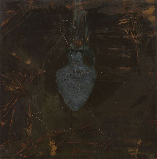 Omar Galliani : In Vaso  (1992)  - Incisione su rame applicato su tavola - Auction Contemporary Art - I - Casa d'aste Farsettiarte