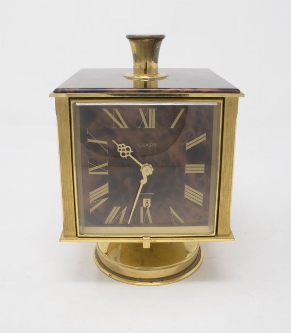 Luxor orologio da tavolo in metallo dorato