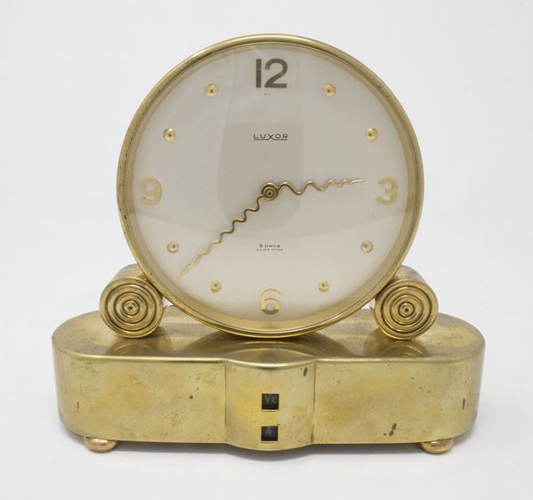 Luxor orologio da tavolo in metallo dorato  (1930-40 ca.)  - Auction Jewels and Watches - Casa d'aste Farsettiarte