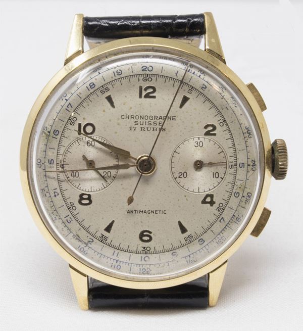 Suisse Bi-Compax orologio cronografo  (anni Settanta ca.)  - Auction Jewels and Watches - Casa d'aste Farsettiarte
