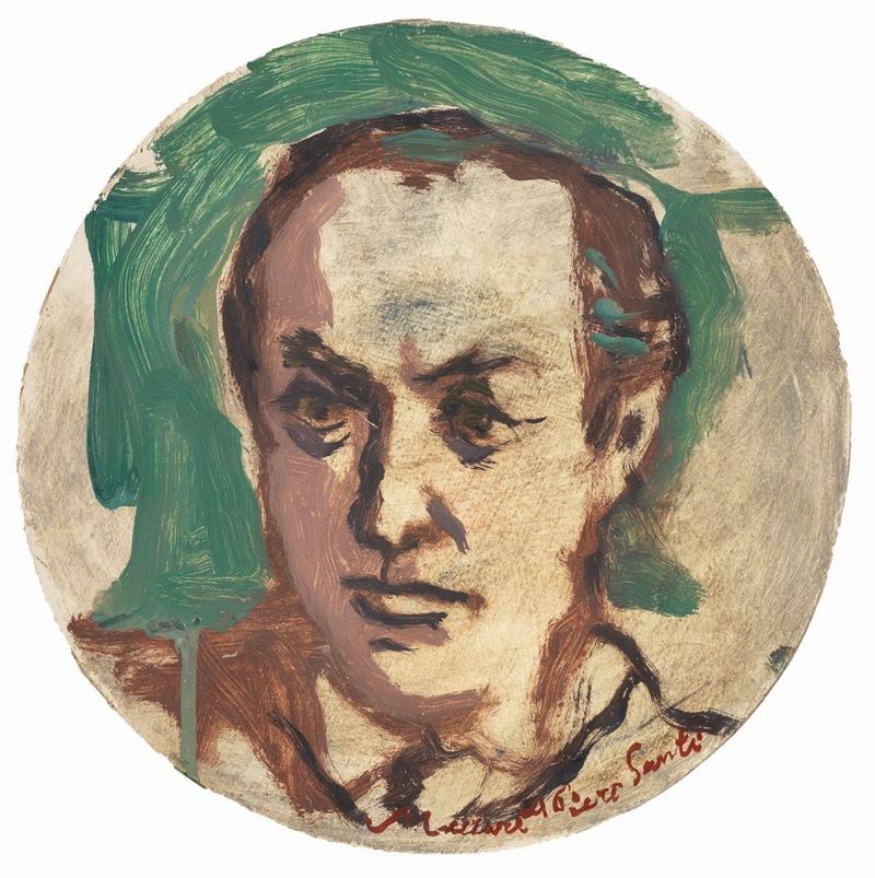 Mino Maccari - Ritratto di Piero Santi