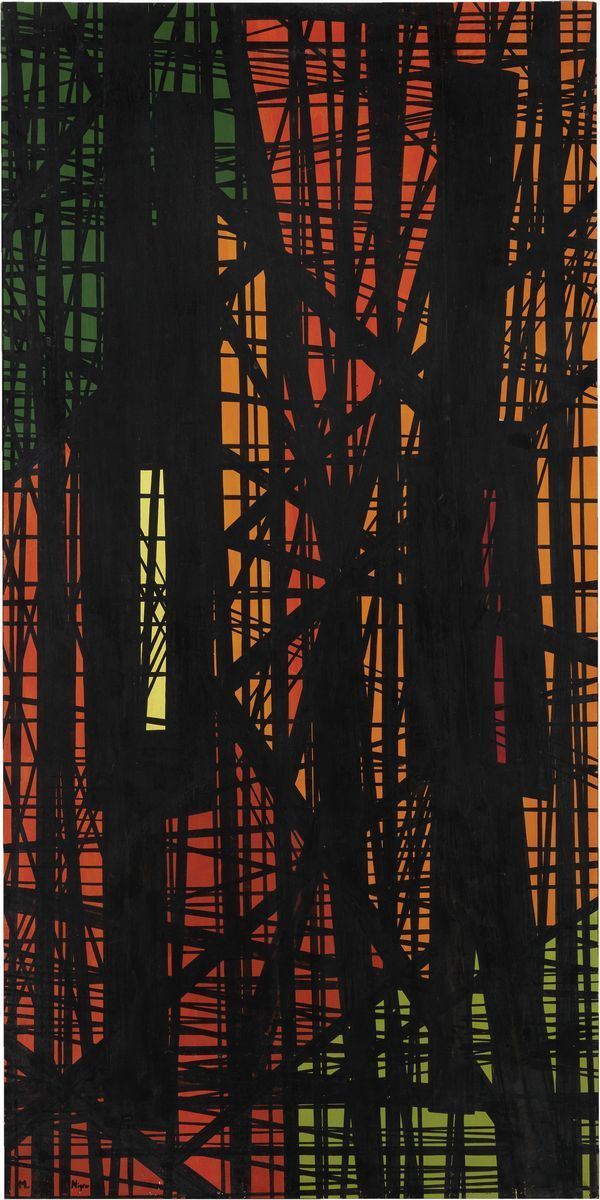 Mario Nigro : Situazioni drammatiche  (1955)  - Acrilico su carta applicata su tavola - Auction Contemporary Art - I - Casa d'aste Farsettiarte
