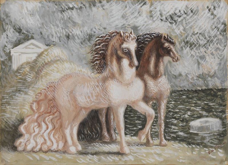Giorgio De Chirico - Cavalli in Riva al Mare