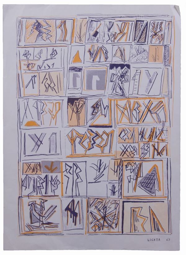 Riccardo Licata : Senza titolo  (1967)  - Stampa offset - Auction PARADE V - Contemporary Art - Casa d'aste Farsettiarte