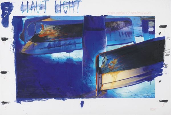 Fabrizio Plessi : Llaught Light  (2011)  - Tecnica mista su carta applicata su tavola - Auction Contemporary Art - I - Casa d'aste Farsettiarte