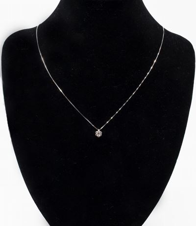 Collana Punto Luce in Oro Bianco e Brillanti