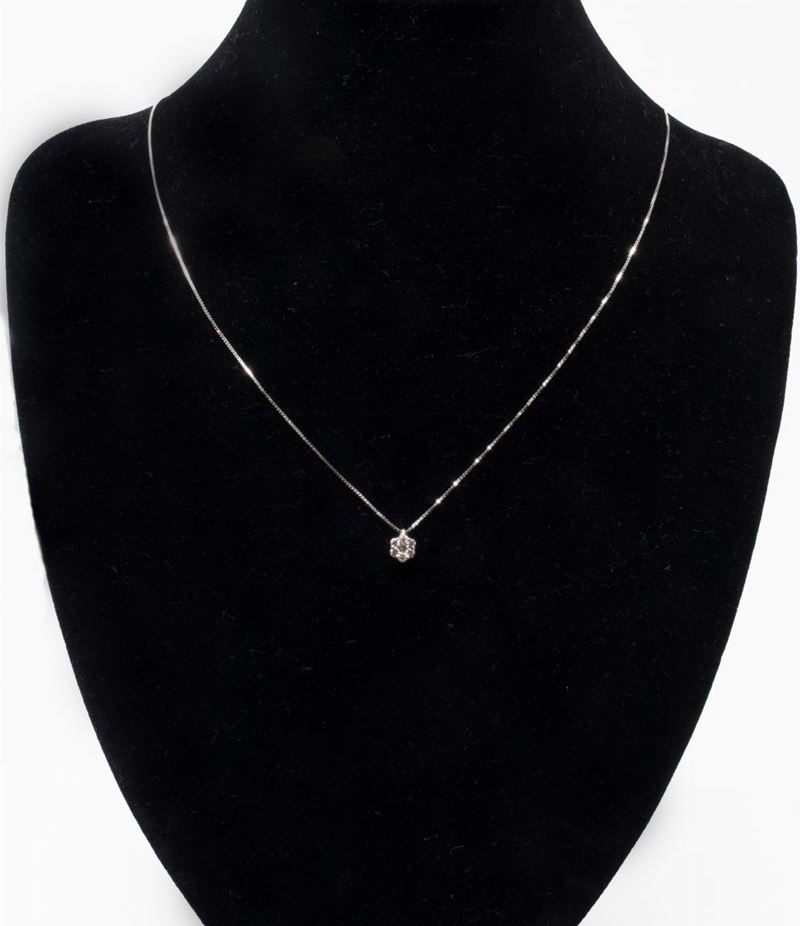 Collana Punto Luce in Oro Bianco e Brillanti
