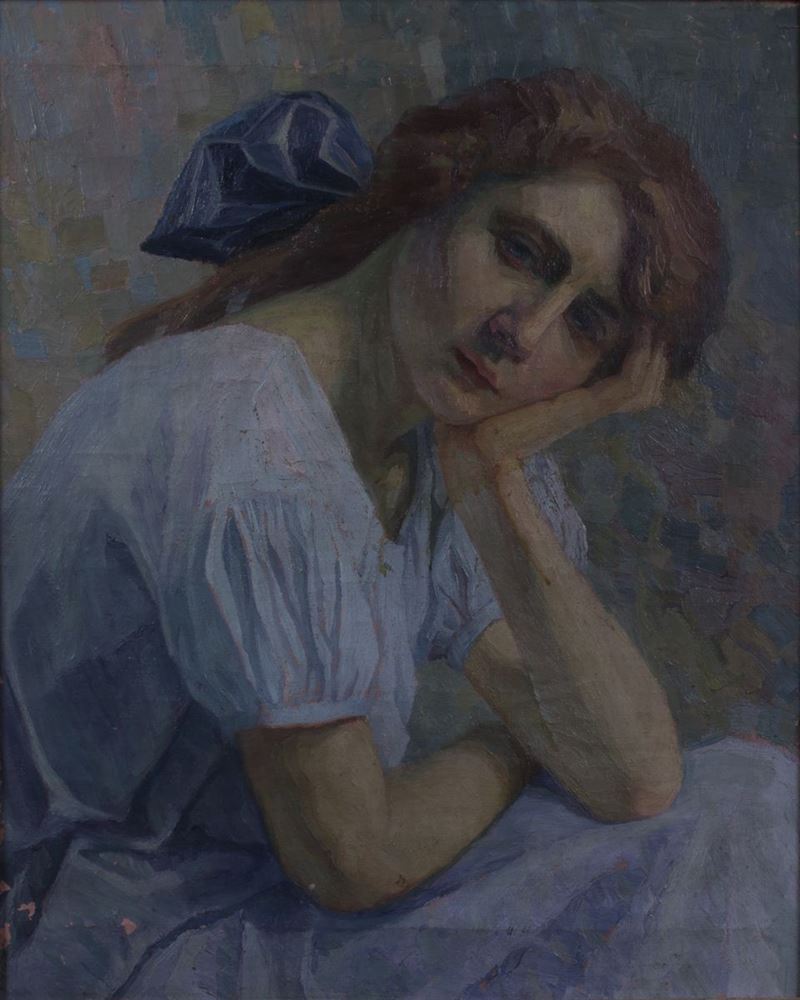 Ignoto del XX Secolo - Fanciulla con Fiocco Blu