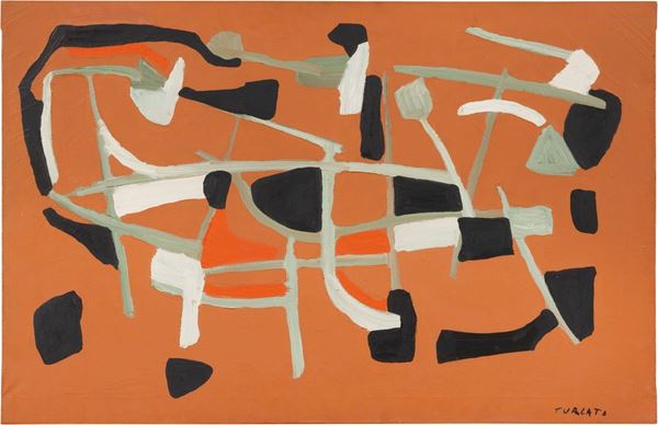 Giulio Turcato : Labirintico (Composizione)  (1955)  - Olio su tela - Asta Arte Moderna e Contemporanea - I - Casa d'aste Farsettiarte