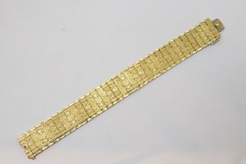 Bracciale in Oro Giallo a Fascia Snodata