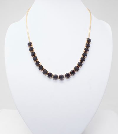 Collana Girocollo e Anello in Oro e Granati