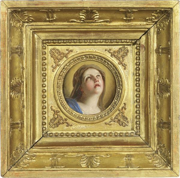 Scuola emiliana del XVII secolo - «Testa della Madonna con gli occhi rivolti al Padre Eterno» e «Cristo con gli occhi rivolti al Padre Eterno»