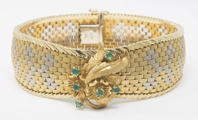 Bracciale in Oro Giallo a Tre Colori