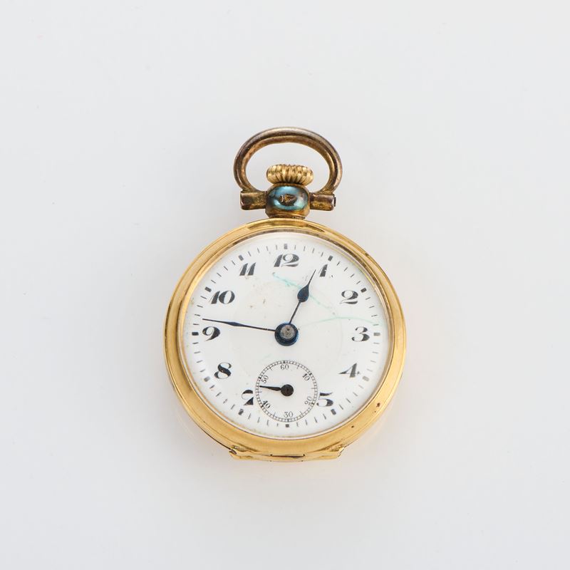 Orologio da tasca in oro a doppia cassa
