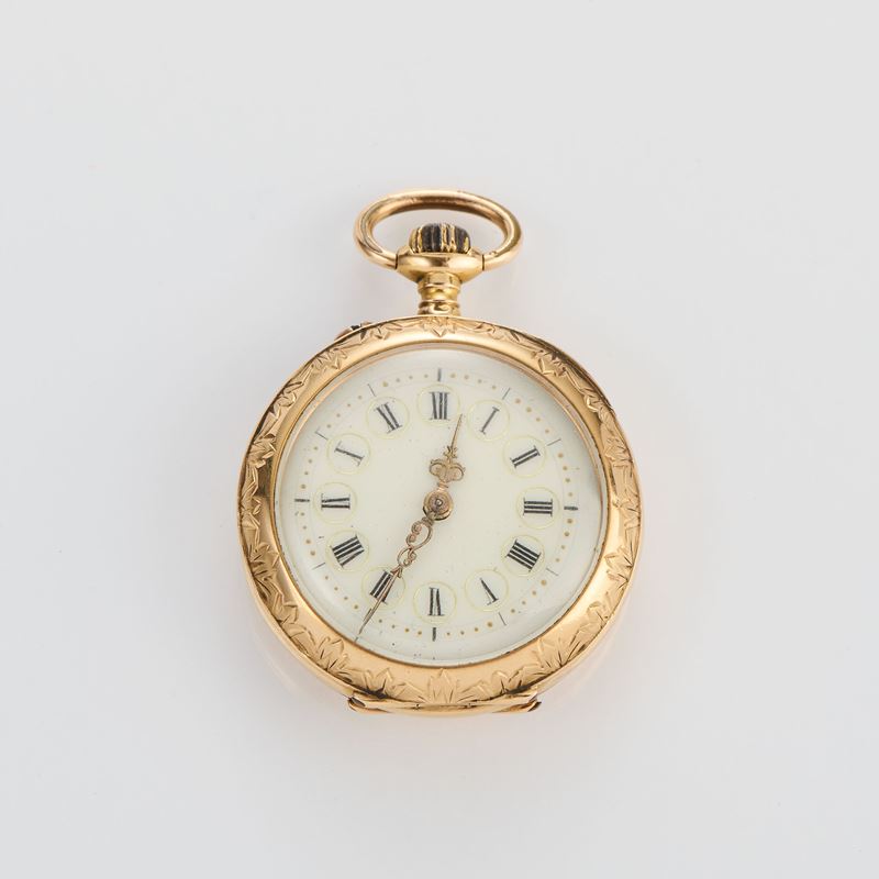 Orologio da tasca in oro a doppia cassa