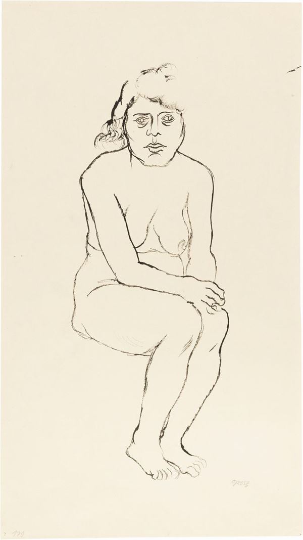 George Grosz - Nudo seduto