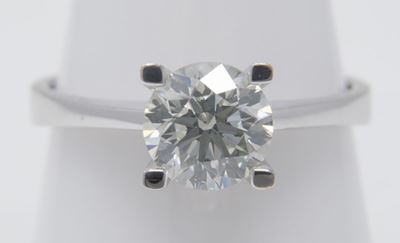 Anello in Oro Bianco con Diamante Taglio Brillante Rotondo