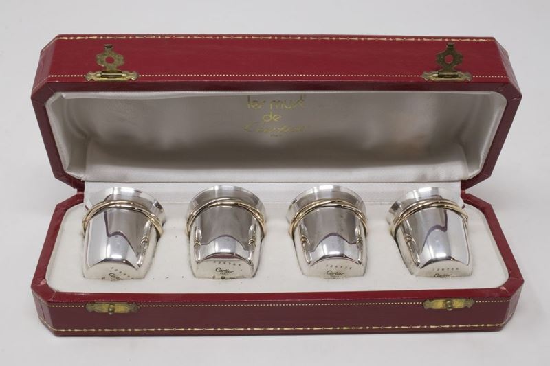 Cartier Quattro Bicchierini in Argento Modello Trinity