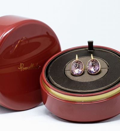 Pomellato Orecchini Arabesque in Oro Rosa e Ametiste Ovali