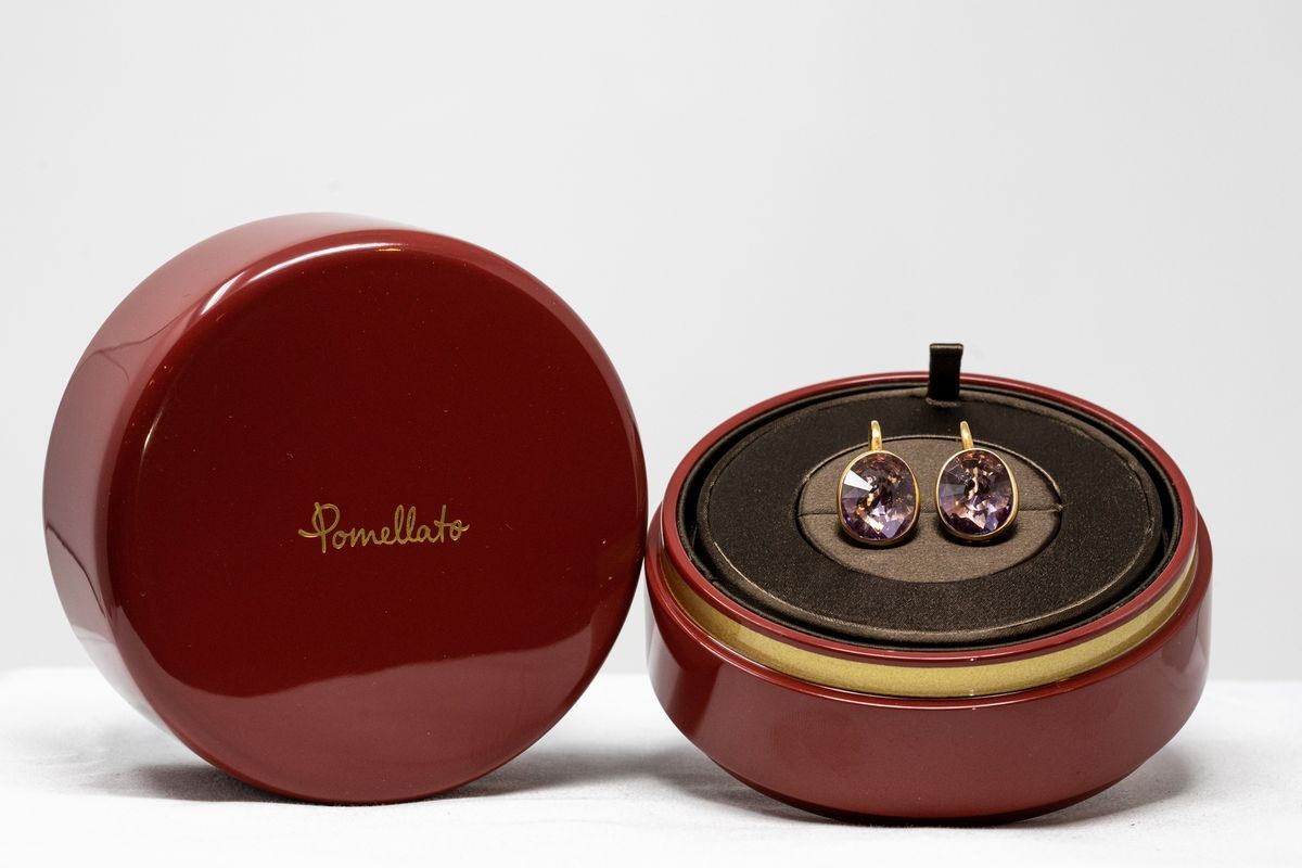 Pomellato Orecchini Arabesque in Oro Rosa e Ametiste Ovali